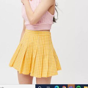 UO Katie Plaid Pleated Mini Skirt
